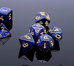 CREEBUY DND Dice Set Dark Blue Mix Black Nebula