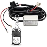 LEADTOPS Heavy Duty LED Light Bar 400Watts Load Wiring Harness Wireless Strobe Wiring Kit ON-OFF-Strobe RF Remote Control Switch for 12V Car Truck Work Light Driving Light