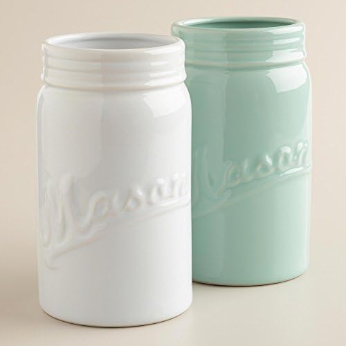 Large Mason Jar Vases, Set of 2 4.12"W x 7"H each