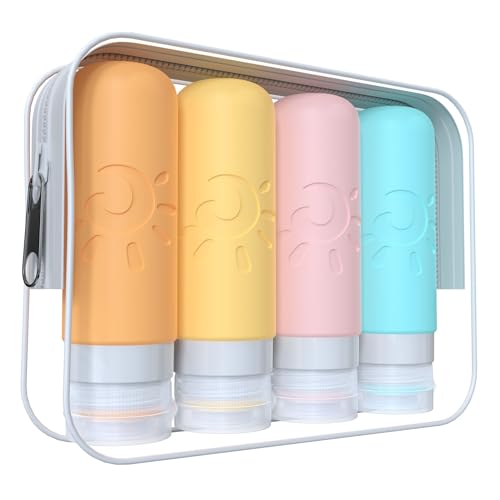 Zafit Travel Bottles - TSA Approved 3oz Leak Proof Containers for Toiletries (Multicolored)