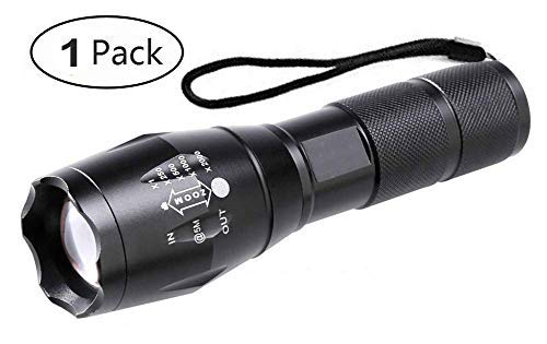 ASUVI LED Torch, Super Bright 2000 Lumen Zoomable LED, Adjustable Focus Tactical Flashlight with 5 Modes, Waterproof Handheld Mini Torch for Camping & Outdoor Sports,(1 Pack,Color-Black)