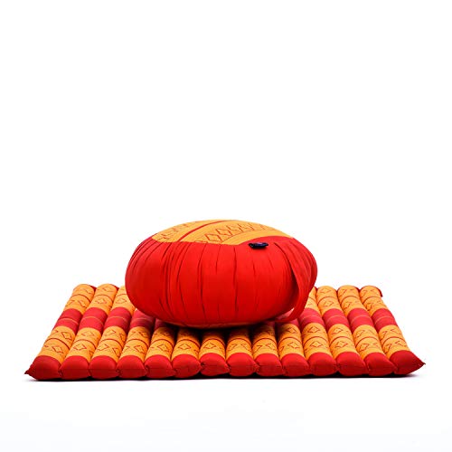 Leewadee Meditation Cushion Set – Round Zafu Meditation Pillow and  Square Roll-Up Zabuton Meditation Mat,