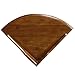 Coastal Solid Wood Corner Wedge Table with Drawer, Rich Pecan Brown, Perfect for Entryways, Hallways, and Small Spaces – Leick Home, 9016