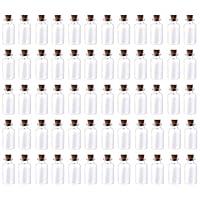 Present Avenue Mini Tiny Clear Glass Jars Bottles with Cork Stoppers for Arts & CraftsSize: 20mm x 10mm Diameter Pack of 60