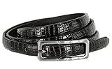 Skinny Alligator Embossed Leather Casual Dress Belt with Buckle for Women 7015