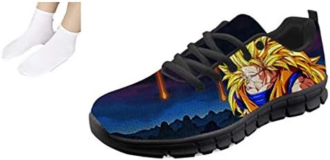 Tresbon Products Dragon Ball Z Mesh Anime Outdoor Running Sneakers Shoes w/Free Socks