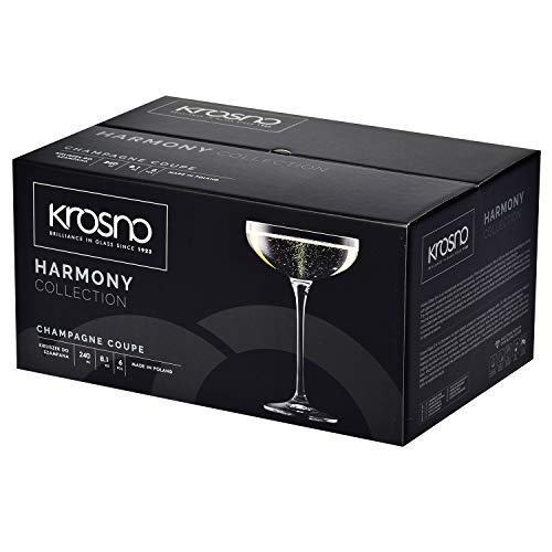 Krosno Sektschalen Sektgläser Champagner-Gläser | Set von 6 | 240 ML | Harmony Kollektion | Perfekt für Zuhause, Restaurants und Partys | Prosecco Glas | Spülmaschinenfest – Bild 4