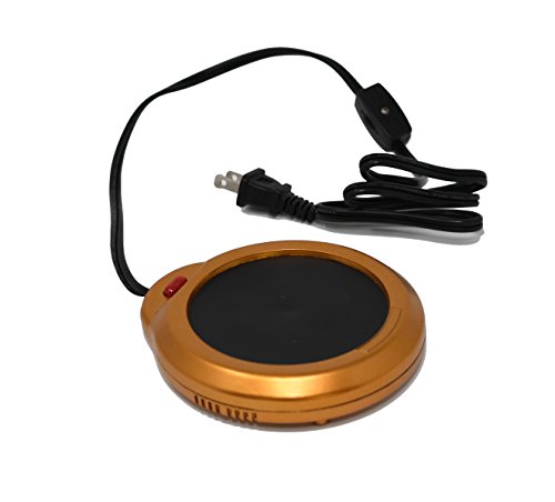 Home-X - Mug Warmer, Multipurpose Heating Pad for Desktop Heated Coffee & Tea or Candle & Wax Warmer, Copper Finish