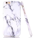 iPhone 6s Case, White Marble Creative Design, BAISRKE Slim Flexible Soft Silicone Bumper Shockproof Gel TPU Rubber Glossy Skin Cover Case for Apple iPhone 6 4.7 inch (2016) - Black