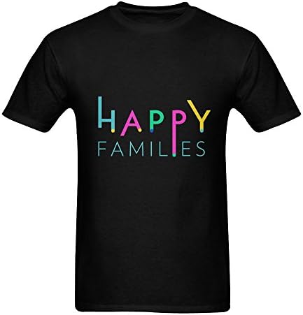 CAIZI Men's Happy Familes T-shirt Black XX-Large