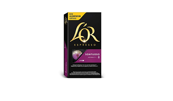 L'Or Espresso Café Sontuoso Intensidad 8 - 10 cápsulas de aluminio  compatibles con máquinas Nespresso : Amazon.es: Alimentación y bebidas
