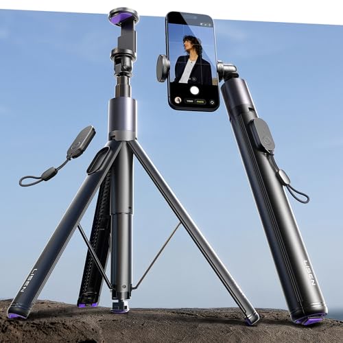 LISEN [0.01s-Open] Phone Tripod for iPhone, 67" Selfie Stick Tripod with Remote, Extendable Cell Phone Tripod Stand, Perfect for Travel Video Recording Live Stream Vlog for iPhone 17 Pro Max & Android