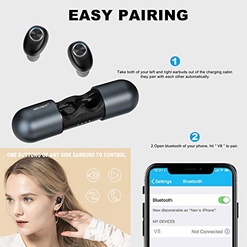 True Wireless Earbuds,NEUWIT Bluetooth 5.0 TWS Headphones Binaural Microphone,28 H Playtime HD Stere - //coolthings.us