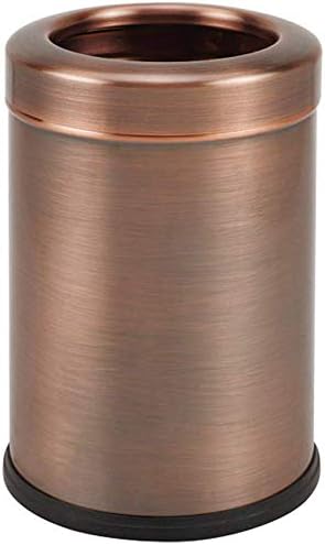 Trash can Stainless Steel Trash Hollow Trash Bath Center Hotel Bathroom Round Trash Canopy 12L (Color : Bronze)