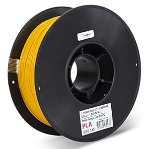 Inland 1.75mm Gold PLA 3D Printer Filament - 1kg Spool (2.2 lbs) by INLAND
