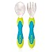 Nuby 2 Piece Stainless Steel Utensil, Blue/Green primary