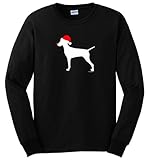 Merry Grristmas Christmas Vizsla Santa Hat Long Sleeve T-Shirt