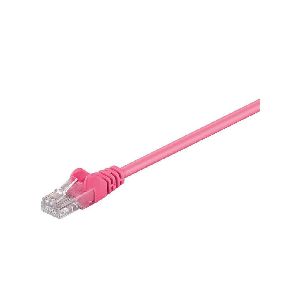 Goobay 95217 CAT 5e Patch Cable, U/UTP, Magenta, 1 m Length