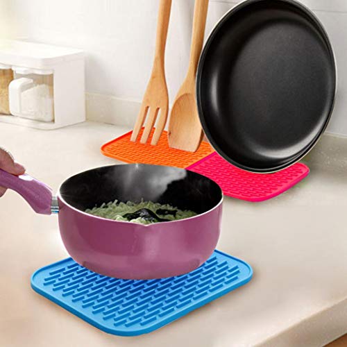 lotus.flower Silicone Trivet Mat,Pot Holders, Spoon Rest and Kitchen Table Mat | Multi-purpose Serveware Accessories - Pot Holder/Coaster / Placemat/Hot Pad (Hot Pink)