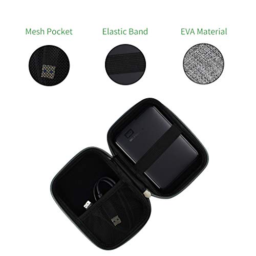 Portable External Hard Drive Carrying Case, Waterproof Hard EVA Shockproof Travel Case for 2.5-Inch Portable External Hard Disk Drive,Gray