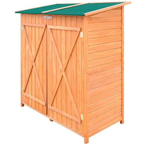 vidaXL Bois Abri de Jardin Grand Coffre de Rangement Remise Cabane à Outils