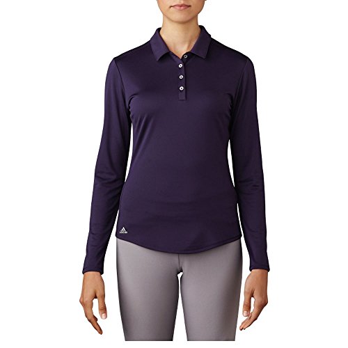 adidas Golf Women's Performance Long Sleeve Polo T-Shirt, Purple, Large