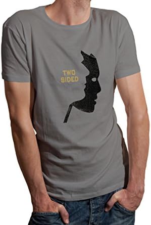Canonon men 's Cotton Two Side Contour Crewneck Short Sleeve T-shirt Grey L