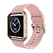 Simpeak Sport Band Compatible with Fitbit Blaze Smartwatch Sport Fitness, Silicone Wrist Band with Meatl Frame Replacement for Fitbit Blaze Men Women, Large, Pink Band with Frame