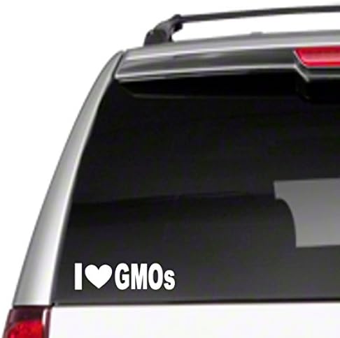 I Love GMOs 8" Car Vinyl Sticker Decal grow farm dirt garden feed the world heart modified *A10*