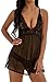 Lingerie for Women Babydoll Sleepwear Set V-Neck Lace Mesh Front Slit Plus Size Chemise