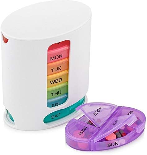 Allium® Pill Pro Navi 7 Day Weekly Tablet Medicine Storage Box With 4 Compartments/Pill Dispenser