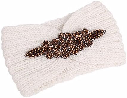 Auied Women Head Wrap Knitting Headband Handmade Keep Warm Hairband Headpiece Headband Yoga Elastic Turban Headband