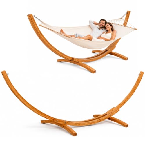 AMANKA XL Hängemattengestell 325 cm – stabiles Outdoor Holzgestell für Hängematten bis 2 Personen – wetterfester Holzständer für Garten Terrasse oder
