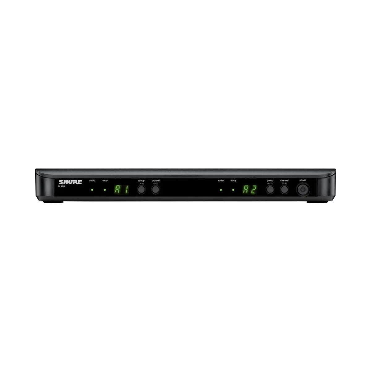 Shure BLX288/SM58 Wireless Microphone System - 14-Hour Battery Life, 300 ft Range, UHF | Includes (2) SM58 Handheld Vocal Mics, Dual Channel Receiver | H11 Band (BLX288/SM58-H11)