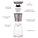 Luxury Salt and Pepper Grinder Set with BONUS Stand | Clear Glass & Stainless Steel | Ceramic Grinder w/Adjustable Coarseness | Kitchen Accessory for Fresh Ground Spices