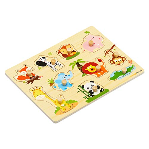 4 Wooden+Peg+Puzzle+toddlers+Creatures