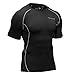 BALEAF Men's Short Sleeve Compression Shirts Gym Base Layer Compression Tops Color Grey Size M