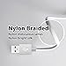SGIN iPhone Cable,3Pack 8 inches Short Nylon Braided Cord Lightning Cable Certified to USB Charging Charger for iPhone 7,7 Plus,6S,6 Plus,SE,5S,5,iPad,iPod Nano 7 - White