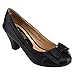 Beston CC04 Women's Sweet Bow Tie Mid Heel Slip On Dress Pumps Half Size Larger