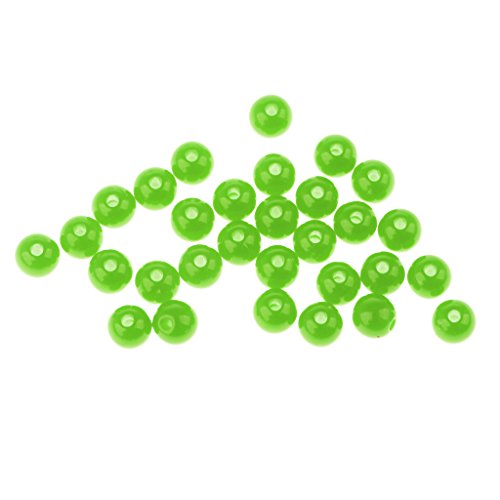 MonkeyJack 30pcs 6mm Fishing Large Fishing Beads Carp Fishing Stop Rigs Beads - Green, 6mm