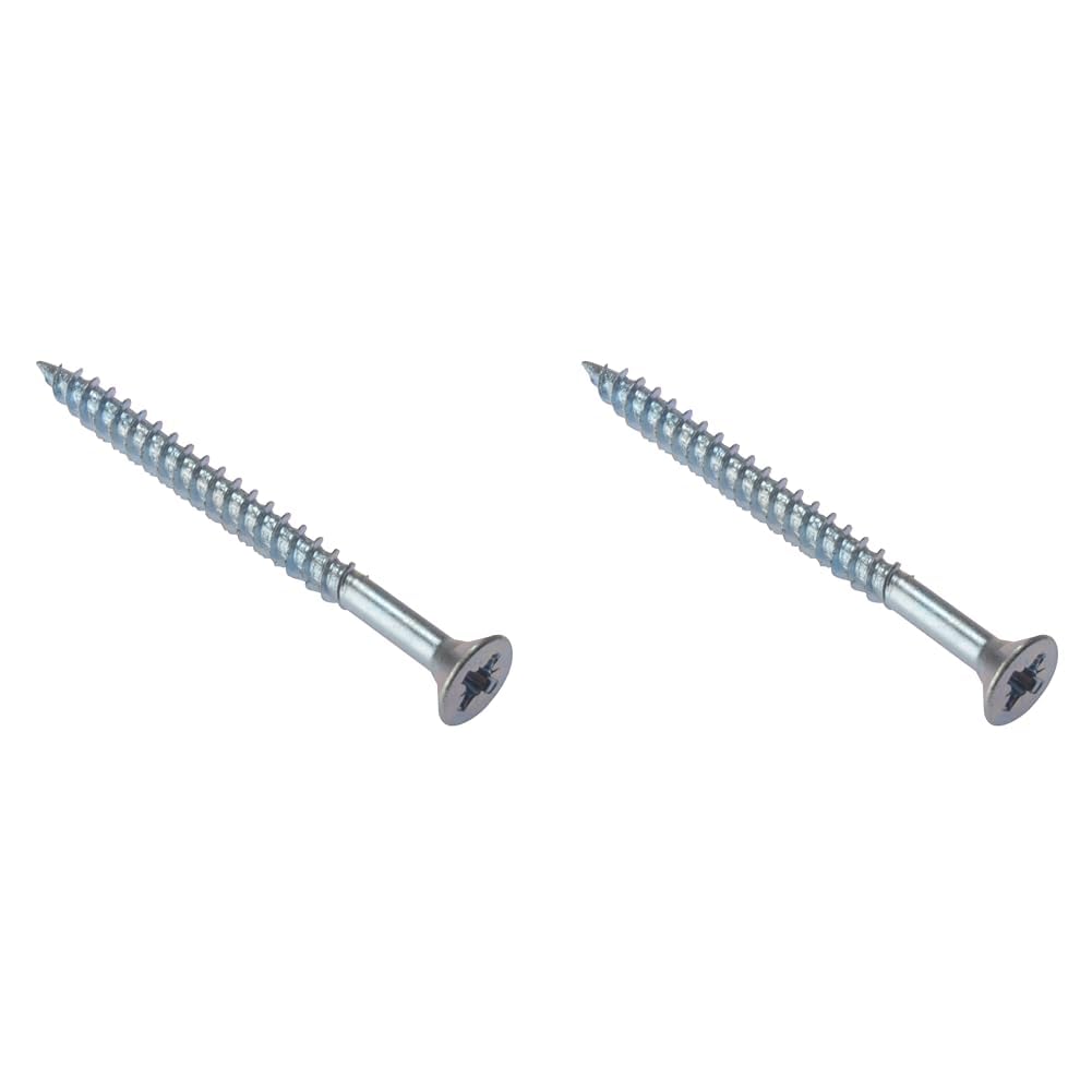 ForgeFix General-Purpose Twin Thread Screws | 2" x 10 | Zinc Plated | Box 200 (Pack of 2)
