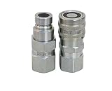 TL23NC 1/2" NPT Flat Face Quick Connect Hydraulic Couplers set 1/2" body size for Bobcat Skid Steer Loaders