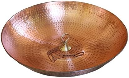 Rain chain 16-inch Copper Catch Basin Dish with attachment loop 3145-A
