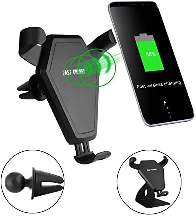 Car Holder Fast Wireless Charger,Seekermaker Car Wireless Gravity Fast Charging Phone Holder for Samsung Galaxy Note 8 S8 S8+ S7,QI Wireless Standard Charge for iphone X iphone 8 8plus 7 7plus