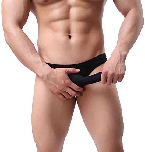 Myhope Sexy Men's JockStrap G-string Thong Pants Ice Wire Like a Nose JJ Convex Dew Separate Trousers