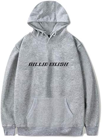 Hoodiest Teenagers Hoodie Billie Eilish Classic Style Spring Sweatshirt Grey Optional Size