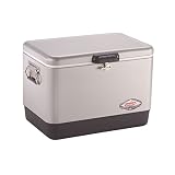 Coleman Steel-Belted Portable Cooler, 54 Quart, Silver