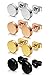 FIBO STEEL 4Pairs Stainless Steel Stud Earrings for Men Women Ear Piercings Set,5MM