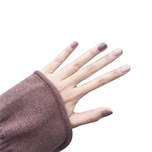 YONAIL 24pcs/set Short Matte False Nails Multi-color Fake Nail Tips for Women Artificial Fake Press On Nails