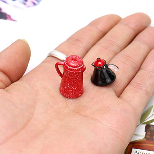 JETEHO 1:12 Dollhouse Miniature Coffee Pot and Cups Set Miniature Play Food Doll House Accessories Play Scene Clay Mini Decor Gift - Thumbnail 4